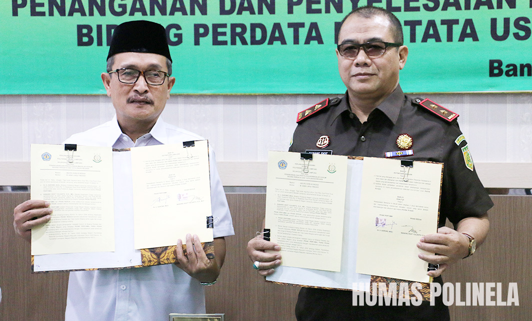 Penandatanganan MoU Polinela dengan Kejati Lampung